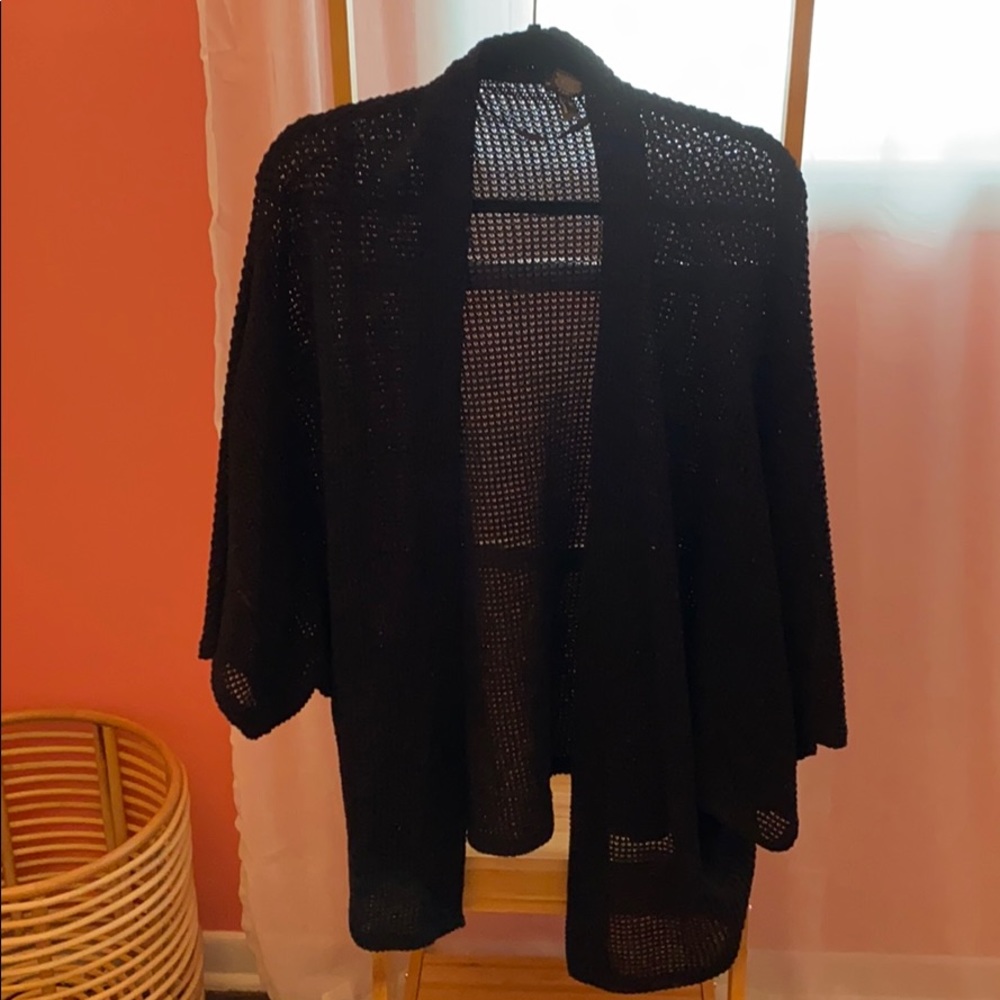 Express black open cardigan